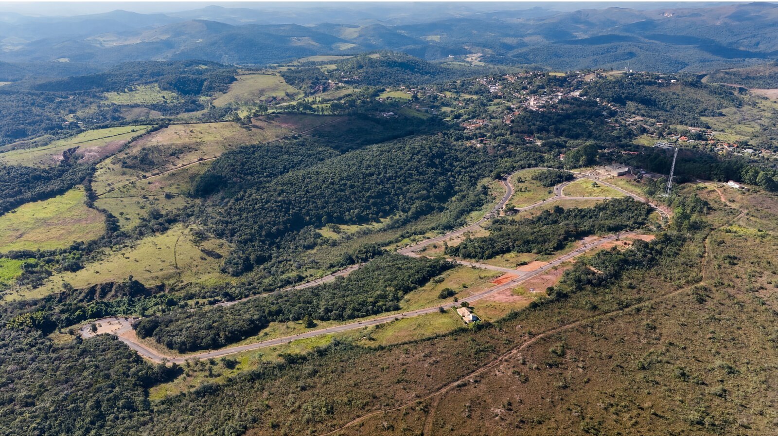 Traçado das ruas e lotes vistos de cima